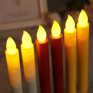 Bougies coniques sans flamme à <span class=keywords><strong>LED</strong></span>, 12 pièces, bougies coniques à piles, lumière de <span class=keywords><strong>fenêtre</strong></span> scintillante - Product Image 2
