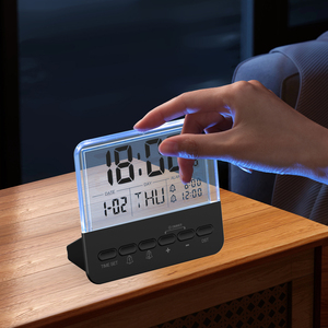 <span class=keywords><strong>Réveil</strong></span> transparent avec affichage de l'heure, du jour, de la date, des secondes et de l'heure d'été, horloge de bureau et de maison, style INS, affichage 12/24H - Product Image 5