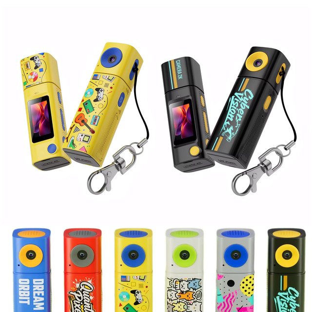 Keychain Camera with 230 Rotation Lens 2K 4K IPS Screen TF Card Portable Video Recorder Thumb Camera Gift Boys Girls Birthday
