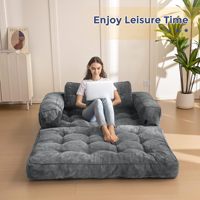 Ensemble de canapé-lit de luxe moderne pour salon, en forme de L, 2 places, en velours côtelé, compressé sous vide, sans structure, pour la décoration intérieure