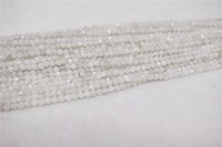 Pierres précieuses naturelles lisses, perles à facettes, pierre de lune blanche, en vrac, pour la fabrication de bijoux, 2MM 3MM, livraison gratuite