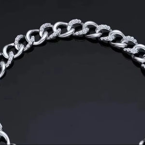 925 Sterling <b>Silver</b> Moissanite Tennis <b>Bracelet</b> Chain Link <b>Charm</b> Hip Hop Fashion Jewelry Luxury Designer Statement - Product Image 3