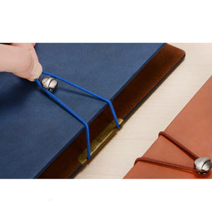 สมุดโน๊ตหนัง A5โลโก้แบบส่วนตัวสมุดโน๊ตแบบเติมได้ด้านในปกแข็งแถบยางยืดเย็บด้ายหลวมผูกใบ - Product Image 4