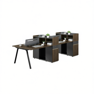 Scrivania da Ufficio L320*W120*H110cm in Legno Marrone con Libreria, Scrivania per Computer da Casa/Ufficio - Product Image 1