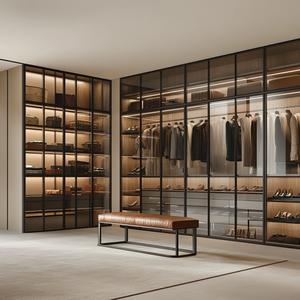 2024 Modern Walk-in Closet Wardrobe Custom Systems Design Solid Wood Bedroom <b>Cupboards</b> MDF for Living Room Bedroom Customizable - Product Image 2