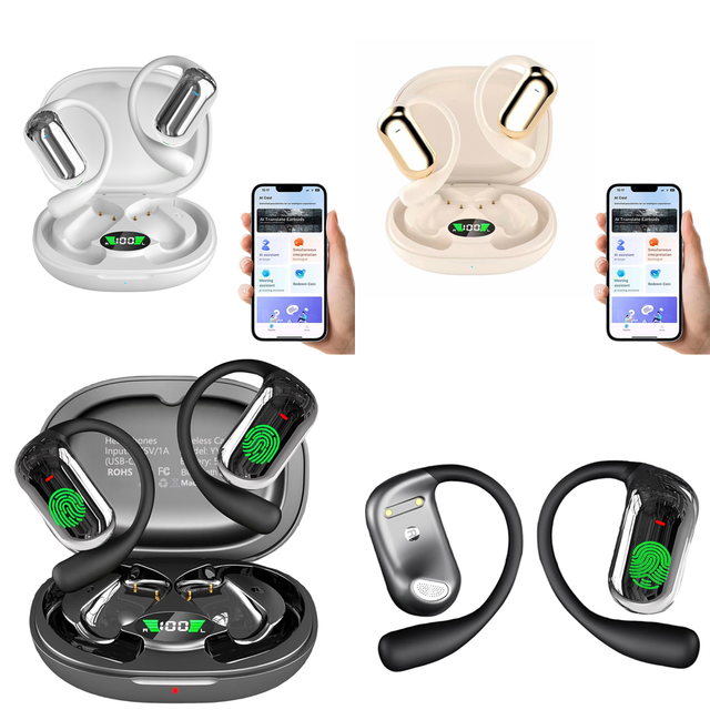 Real Time Translation Earbuds Wireless  AI Language Translation OWS Earphone with 144 Online Languages for iPhone Android
