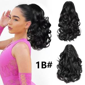 คลิปหนีบผมหางม้าแบบต่อผม  วิกผมหางม้าตรง  ใยสังเคราะห์ทนความร้อนสูง  ป้องกันการเสียรูป สำหรับผู้หญิง - Product Image 2