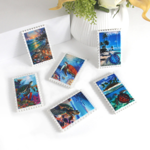 Imán de Refrigerador con Forma de Sello Personalizado, Recuerdos Coloridos en 3D con Temática Oceánica, Animal Marino Tropical, Tortuga Marina - Product Image 6
