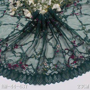 23CM Vert Nylon Spandex Fantaisie Dentelle Jacquard Élastique Stretch Dentelle Garniture Colorée Petite <span class=keywords><strong>Fleur</strong></span> Dentelle pour Couture Vêtements - Product Image 6