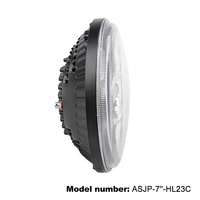 Phare LED rond de 7 pouces, 108W, 6500LM, H4 Halo DRL, phare à bordure en cristal pour Jeep Wrangler, camion, moto, DOT