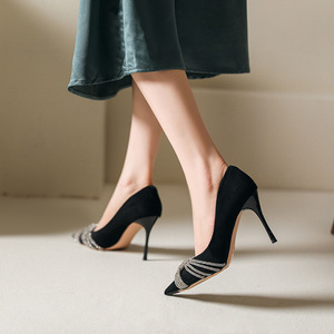 5CM/7CM/9CM Zapatos De Tacon Alto Latest Design Dress Shoes <b>Black</b> <b>Pumps</b> Heels for Women - Product Image 4