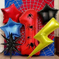 Ensemble de 6 ballons en feuille d'aluminium numérotés rouges à motif d'araignée pour fête à thème, anniversaire, Halloween