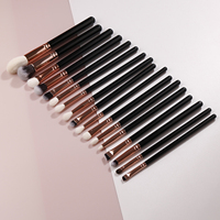 IPRESTA 25 Pinceaux Cosmétiques Professionnels en Cheveux Synthétiques, Manche Noir Or Rose, pour Estompage, Contour, Fard à Paupières et Rasage