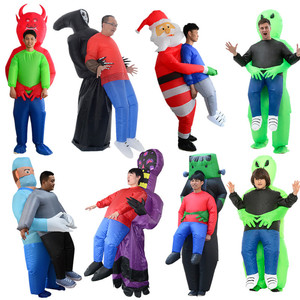 <span class=keywords><strong>Costume</strong></span> alieno per bambini adulti <span class=keywords><strong>Costume</strong></span> di Halloween vestito gonfiabile festa divertente Blow up Ghost Hug Me Green Carton 100% poliestere - Product Image 1