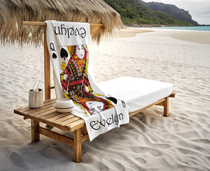 <span class=keywords><strong>Serviette</strong></span> de plage <span class=keywords><strong>en</strong></span> <span class=keywords><strong>papier</strong></span> avec motif de cartes à jouer amusantes, personnalisée pour les groupes et les couples assortis, avec sac, design pour meilleurs amis - Product Image 4