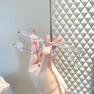 K52296 Gafas de Hombre con Montura Rectangular Media, Lentes Acrílicas Transparentes, Estilo Casual Retro, Tamaño Pequeño - Product Image 3