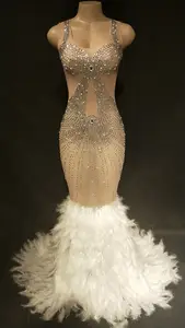 Novance-vestido de cóctel con diamantes de imitación de Amazon, elegante, Formal, para fiesta y noche, novedad