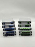 1x8 jenis kaset Splitter PLC, tipe SC/UPC, kotak ABS pemisah PLC, penyebar tinggi PDL rendah untuk sistem GPON FTTH FTTx