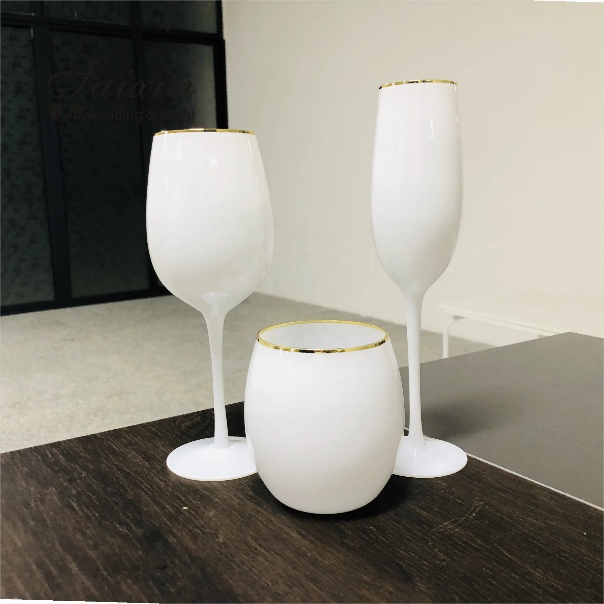 Juego de copas de agua para vino blanco, copas de champán para eventos de boda, venta de fábrica