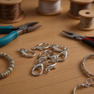 Chiusure a moschettone Ilan 21 mm colore argento, accessori per gioielli, 8 pezzi - Product Image 2