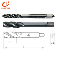 Tarauds de filetage HYGOAL en acier inoxydable HSS M2 M35 à cannelures spirales/droites, revêtement au nitruage