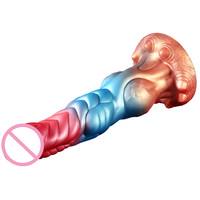 Vibromasseur Fantaisie en Silicone Liquide, Plug Anal Monstre, 10 Vitesses, Base à Ventouse Puissante, Jouet Sexuel Adulte pour Hommes et Femmes