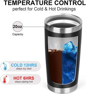 Vente en gros de gobelets isothermes en acier inoxydable mat de 20 oz, à double paroi, isolés sous vide, portables, pour les voyages, les voitures, les cafés, avec logo personnalisé - Product Image 4