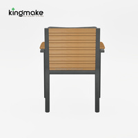 Meubles de salle à manger en aluminium en gros pour café, mobilier d'extérieur, ensemble de salle à manger pour restaurant, chaise de jardin avec accoudoirs et coussins