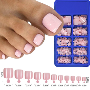 100 Pièces de Faux Ongles d'Orteils Courts Blancs Brillants à Coller pour le Design DIY et le <span class=keywords><strong>Nail</strong></span> Art des Pieds - Product Image 4