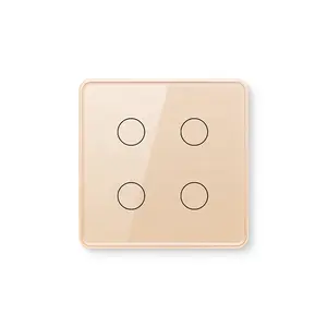 EU Standard 1/2/3/4 Gang Tuya Remote Voice Control Light Smart Touch Switch PC frame WiFi Zigbee Smart Wall Switch