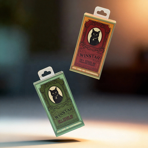 Standaard formaat rookpatroon vloeistof pen verpakking zwart kattenontwerp medium sigarettenpakje papieren doos - Product Image 3