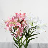 Haute qualité en gros lys fleur artificielle pour mariage maison vacances décorations bleu Orange fête des mères pâques noël