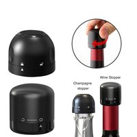 Nouveau Bouchon de Bouteille de Vin Style Moderne en Silicone Noir, Bouchon à Champagne pour Mariages, Bars et Usage Domestique, Bouchon de Bouteille de Whisky