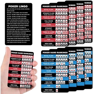 Poker Hand Rankings Chart Rules Cheat Sheet Cards Poker Hands Ranking Card Principiantes Guía de referencia rápida Cheat Sheet - Product Image 1
