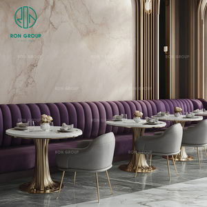 Sang Trọng Màu Tím Vòng Thiêu Kết Đá Nhung Khách Sạn Nhà Hàng Đồ Nội Thất Sofa Gian Hàng Chỗ Ngồi Ghế Và Bảng Cho Cà Phê Cửa Hàng - Product Image 3