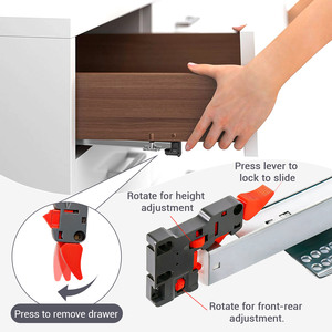 Rail télescopique à fermeture douce YENUO 45 mm - Acier laminé à froid à 3 plis <span class=keywords><strong>avec</strong></span> poignée 1D - Product Image 3