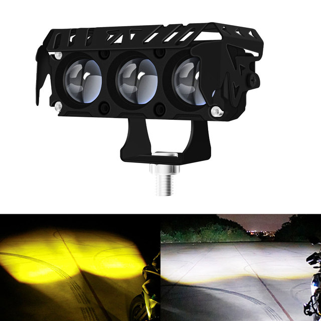 2/6 Lens Motorcycle Headlight LED Motorcycle Spotlights High Low Beam Mini Driving Lights Work Light Fog Lamp for Car SUV Motor