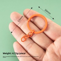 30mm Kleurrijke Emaille Gecoate Zinklegering Sleutelring, Platte Splitsring met 4-delige Ketting voor DIY Sleutelhanger Maken