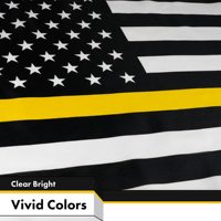 Drapeau américain à ligne jaune fine 3x5 pieds, pour agents de sécurité, prévention des pertes, camion de remorquage, bannière de maison, double couture, résistant à la décoloration