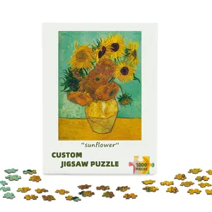 Fabbrica è specializzata nella produzione di cartoni animati 1000 pezzi di girasole puzzle regalo per adulti all'ingrosso e puzzle personalizzato