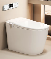 Bidet WC haut de gamme avec siège chauffant, capteur radar, chasse d'eau automatique, lavage arrière, télécommande, lumière nocturne, siphon en P inclus
