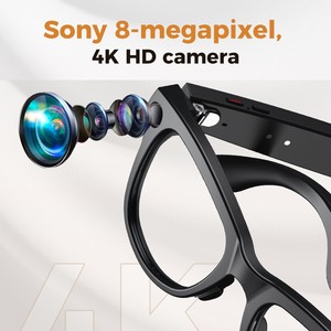 Gafas Inteligentes con Cámara y Estuche de Carga, Recargables, 800W Píxeles, Reconocimiento de Imágenes, Traducción por IA - Product Image 2