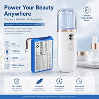 Batterie LiPo fine 3,7 V pour pulvérisateur facial portable Nano Mist, équipement de beauté quotidien, cellule d'alimentation