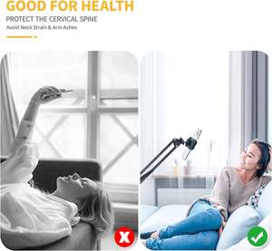 ขาตั้งโทรศัพท์มือถือแบบหนีบ หมุนได้ 360 องศา ปรับได้ทุกทิศทาง พร้อมแขนยาวสำหรับยึดติดกับโต๊ะ - Product Image 4