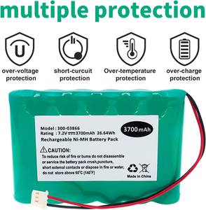 Batería NiMH <span class=keywords><strong>de</strong></span> 7.2V 3700mAh 300-03866 LCP500-4B para Sistemas <span class=keywords><strong>de</strong></span> <span class=keywords><strong>Alarma</strong></span> Lynx 5100 5200 5210 Lynx Touch 7000, Batería NiMH <span class=keywords><strong>de</strong></span> 7.2V - Product Image 3