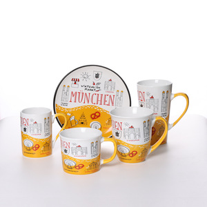 Ensemble de tasses en céramique Rome avec motif Colisée, tasses à café, soucoupes et assiette, souvenir de voyage, cadeau - Product Image 3