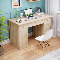 Bureau d'ordinateur en bois moderne et simple pour étudiant avec tiroirs