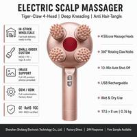 Peigne de massage électrique portatif anti-chute de cheveux, soin du cuir chevelu, vibration, lumière rouge, applicateur de spray, peigne de massage du cuir chevelu électrique