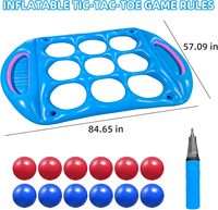 Tic Tac Toe Zwembad Speelgoed Set: Reuze Drijvende Plank Set met 12 Ballen & Bekerhouders, Buiten Strand Tuin Zwembad Party Spel