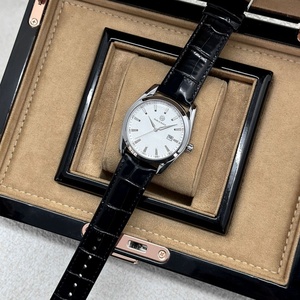 Wholesale Men's Business Waterproof <b>Watch</b> <b>Black</b> Leather Strap 10mm Ultra Thin Dial Dress Quartz <b>Watch</b> with Calendar Function - Product Image 6